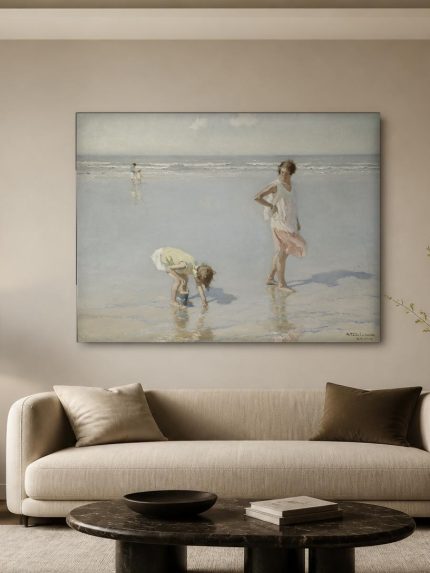 Zomerdag aan Zee (naar Atamian), Mensen & Portretten schilderij aan de muur in interieur