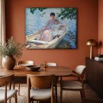Moeder en Kind in de Boot (naar Tarbell), Mensen & Portretten schilderij aan de muur in interieur