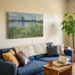 Oevers van de Seine bij Vétheuil (naar Monet), Natuur & Landschap schilderij aan de muur in interieur