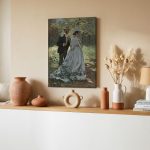 Wandelaars in het Park (naar Monet), Mensen & Portretten schilderij aan de muur in interieur