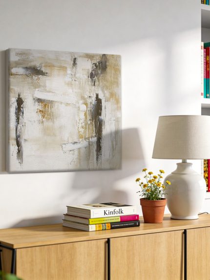 Verweerde Aardelagen, Abstract & Modern schilderij aan de muur in interieur
