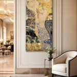 Waterslangen I (naar Klimt), Mensen & Portretten schilderij aan de muur in interieur