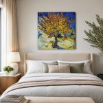 De Moerbeiboom (naar Van Gogh), Natuur & Landschap schilderij aan de muur in interieur