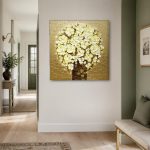 Romige Bloesembol, Bloemen & Stilleven schilderij aan de muur in interieur