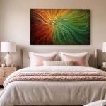 Vurige Windvlaag, Abstract & Modern schilderij aan de muur in interieur