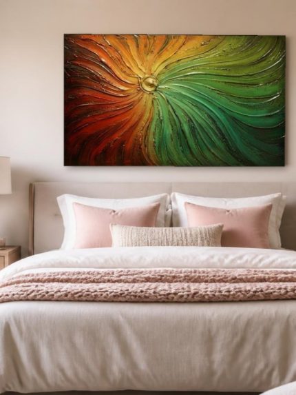 Vurige Windvlaag, Abstract & Modern schilderij aan de muur in interieur