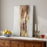 Verticale Kleurbaan, Abstract & Modern schilderij aan de muur in interieur
