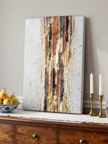 Verticale Kleurbaan, Abstract & Modern schilderij aan de muur in interieur