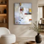 Zachte Vlakken in Licht, Abstract & Modern schilderij aan de muur in interieur