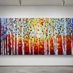 Berkenbos in Vurige Herfsttinten, Natuur & Landschap schilderij aan de muur in interieur