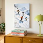 Afdaling in de Bergen, Natuur & Landschap schilderij aan de muur in interieur