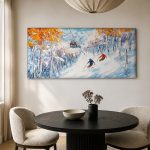 Afdaling door de Herfstkleuren, Natuur & Landschap schilderij aan de muur in interieur