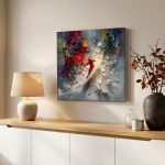 Skiër in Volle Vaart, Mensen & Portretten schilderij aan de muur in interieur