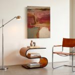 Aardse Vlakken, Abstract & Modern schilderij aan de muur in interieur