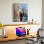 Rood Galjoen in Ochtendmist, Natuur & Landschap schilderij aan de muur in interieur