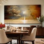 Zeilen naar het Licht, Natuur & Landschap schilderij aan de muur in interieur
