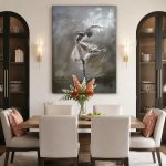 Ballerina in Beweging, Mensen & Portretten schilderij aan de muur in interieur