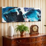 Turkoois Getij, Abstract & Modern schilderij aan de muur in interieur
