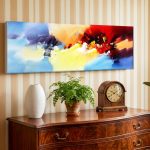 Stralende Lucht, Abstract & Modern schilderij aan de muur in interieur
