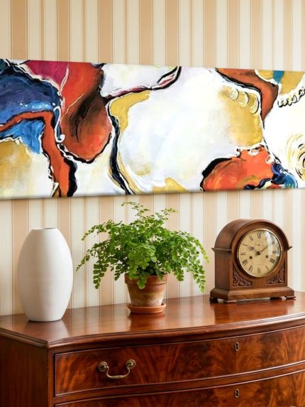 Moeiteloos Zweven, Abstract & Modern schilderij aan de muur in interieur