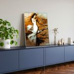 Dans in Gouden Licht, Mensen & Portretten schilderij aan de muur in interieur