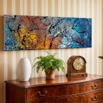 Kleurenvuurwerk, Abstract & Modern schilderij aan de muur in interieur