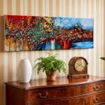 Explosie van Kleur, Abstract & Modern schilderij aan de muur in interieur