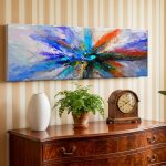 Kleurexplosie in Beweging, Abstract & Modern schilderij aan de muur in interieur