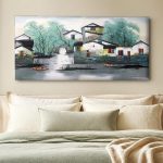 Stil Waterdorp, Steden & Skylines schilderij aan de muur in interieur