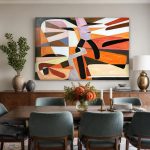 Labyrint van Kleurvlakken, Abstract & Modern schilderij aan de muur in interieur
