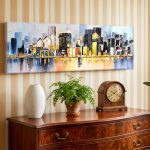 Skyline van New York in avondlicht, Steden & Skylines schilderij aan de muur in interieur