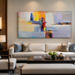 Kleurspel in Beweging, Abstract & Modern schilderij aan de muur in interieur