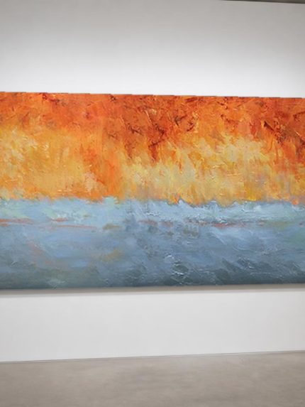 Vurige Horizon, Abstract & Modern schilderij aan de muur in interieur