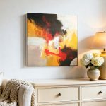 Laaiend Vuur, Abstract & Modern schilderij aan de muur in interieur