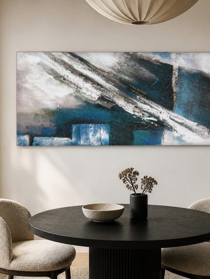 Diagonale Storm, Abstract & Modern schilderij aan de muur in interieur