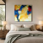Windvlaag in Kleur, Abstract & Modern schilderij aan de muur in interieur