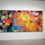 Mozaïek in Herfsttinten, Abstract & Modern schilderij aan de muur in interieur