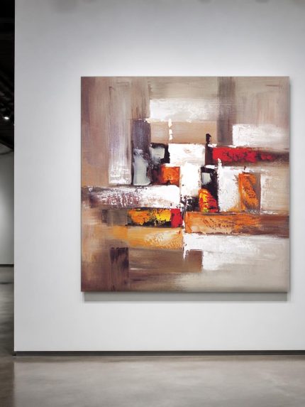 Geometrisch Vuur, Abstract & Modern schilderij aan de muur in interieur