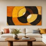Concentrische Cirkels (naar Delaunay), Abstract & Modern schilderij aan de muur in interieur