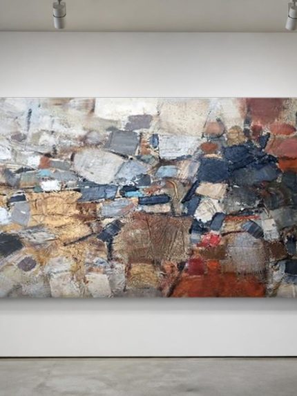 Verweerde Vlakken, Abstract & Modern schilderij aan de muur in interieur