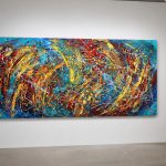 Kleurstorm, Abstract & Modern schilderij aan de muur in interieur