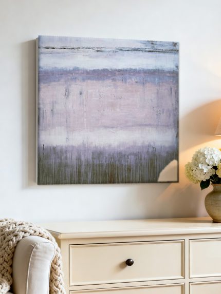 Nevelige Lagen, Abstract & Modern schilderij aan de muur in interieur