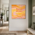 Gouden Golving, Abstract & Modern schilderij aan de muur in interieur