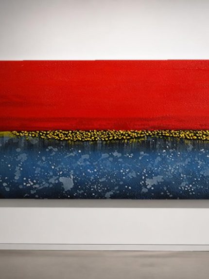 Goud aan de Horizon, Abstract & Modern schilderij aan de muur in interieur
