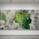 Vervagend Silhouet in Groen, Mensen & Portretten schilderij aan de muur in interieur