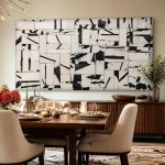 Zwart-wit Labyrint, Abstract & Modern schilderij aan de muur in interieur
