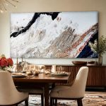 Witte Lavastroom, Abstract & Modern schilderij aan de muur in interieur