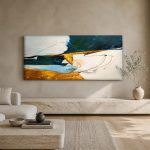 Golvende Horizon, Abstract & Modern schilderij aan de muur in interieur