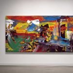 Vurige Kleurexplosie, Abstract & Modern schilderij aan de muur in interieur