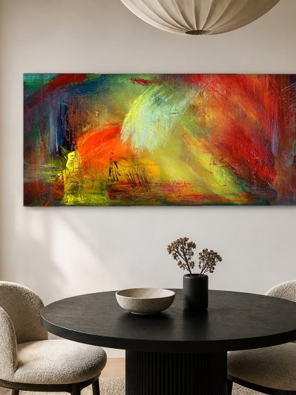 Vurige Verschijning, Abstract & Modern schilderij aan de muur in interieur
